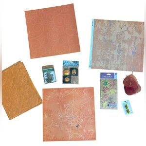 Scrapbooking 12 x 12 paper and stickers Halloween and fall/autumn theme crafts